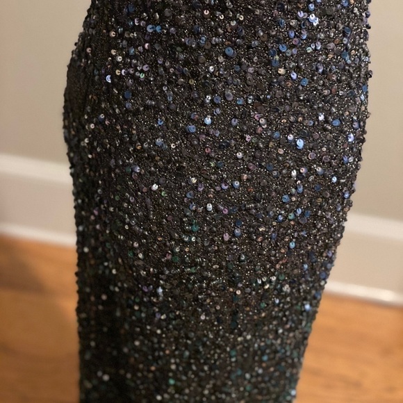 Haute Hippie Sequin Bead Feather Embellished Gown - Picture 9 of 16